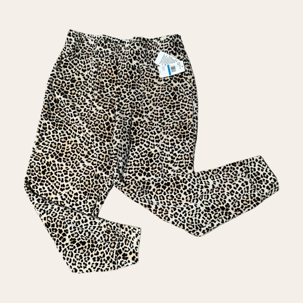 NWT-Jessica Simpson Safari Print Velour Joggers-Sz XL